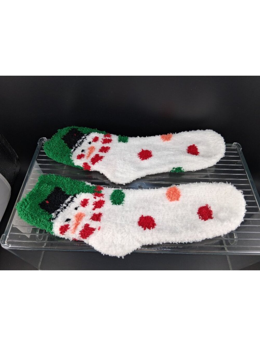 Fuzzy Snowman Christmas Socks Soft Warm Festive Holiday Design